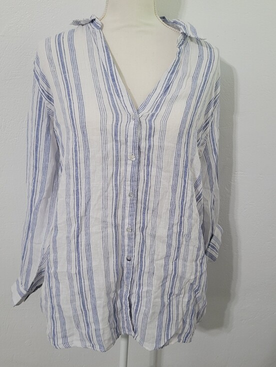 Jones & Co. Tops - NWT Jones & Co. Linen Coastal Buttondown Shirt Size XL Natural Fiber